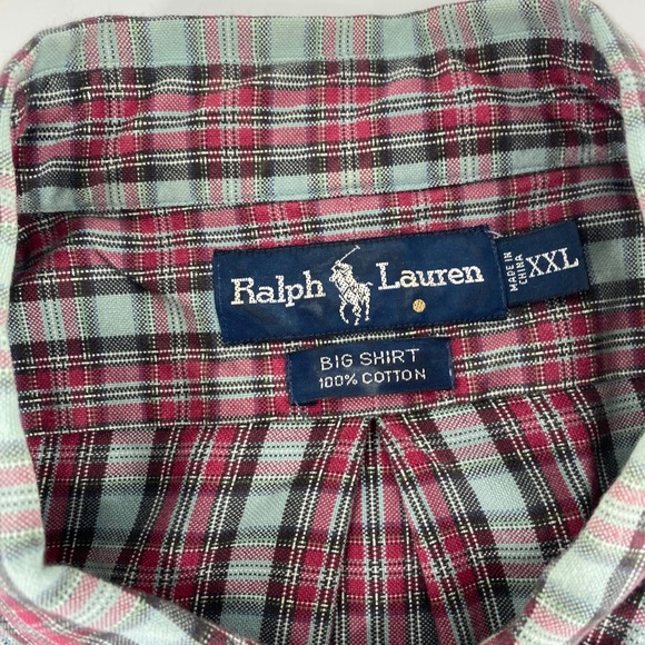 Ralph Lauren Big Shirt Mens XXL Plaid Button Down Long Sleeve Cotton Casual - Picture 4 of 4